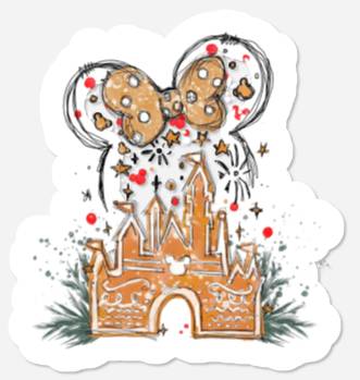 Discover Disney Gingerbread Castle Stickers, Christmas Castle Stickers
