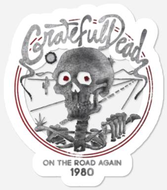 Discover Vintage The Grateful Dead Stickers Skeleton Print