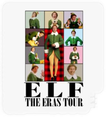 Discover Buddy Elf Eras Tour Stickers, Elf Christmas Stickers, Elf Movie