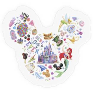 Discover Disney Magic Kingdom Stickers, Disney Characters Stickers