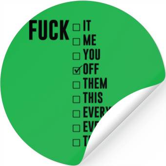 Discover Fuck Off Checklist Stickers