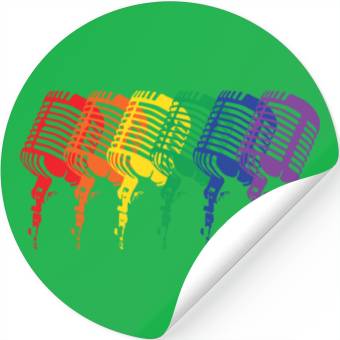 Discover Multi-colored Mics Stickers