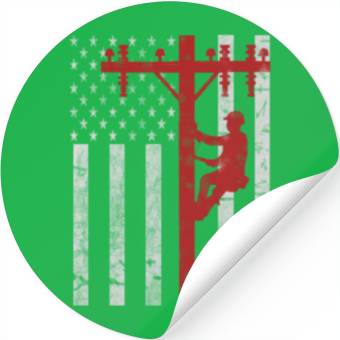 Discover american lineman Stickers