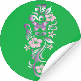 Discover darr butterfly flower des Stickers