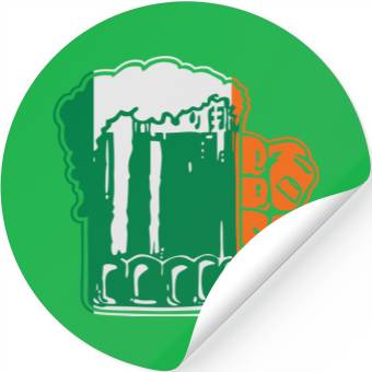 Discover Irish Beer Mug Flag Stickers