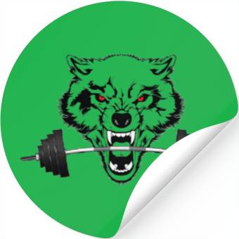 Discover weight lifting wolf clear Stickers