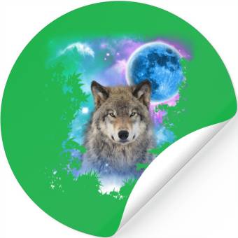 Discover Timber Wolf MidNight Forest Stickers
