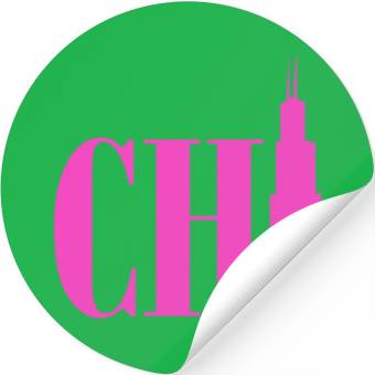 Discover Chicago - Neon Pink Stickers