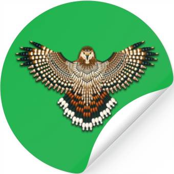 Discover Beaded Red-Tailed Hawk Stickers