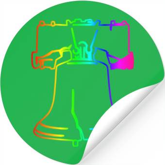 Discover Rainbow Liberty Bell Stickers