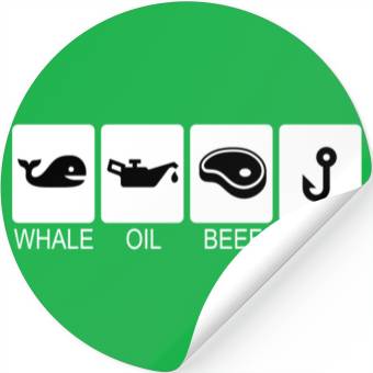 Discover Whale Oil Beef Hooked Stickers