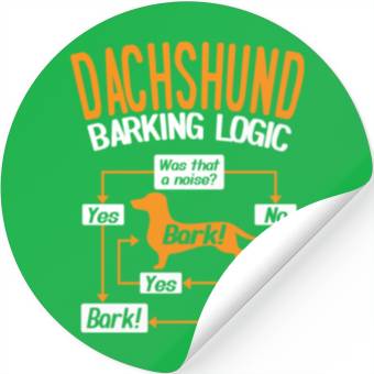 Discover Dachshund Barking Logic Stickers