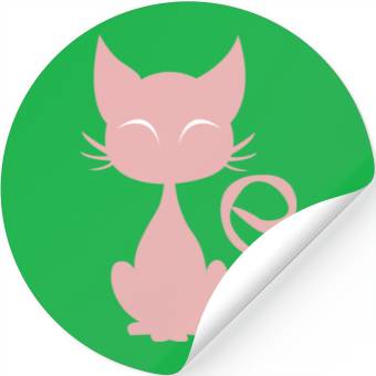 Discover Pink Cat Stickers