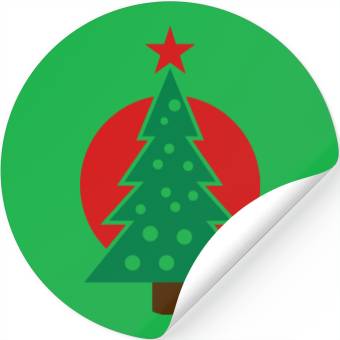 Discover christmas tree with circle Stickers