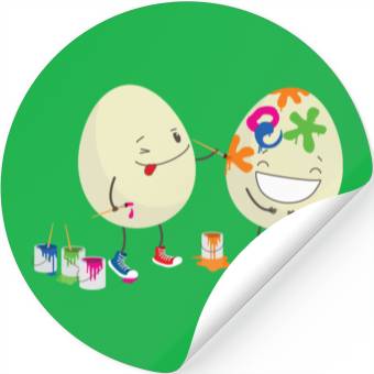 Discover Happy Easter eggs decorating each other Stickers