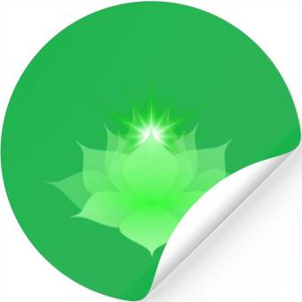 Discover Green Chakra Lotus Stickers