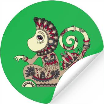Discover Aztec Monkey Stickers