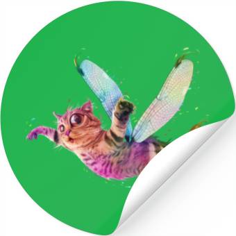 Discover Psychedelic flying catfish Stickers