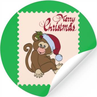 Discover Christmas monkey Stickers