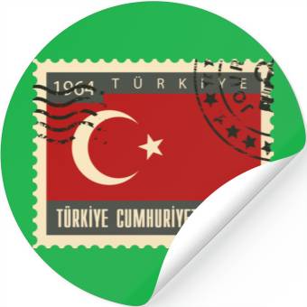 Discover turkey post stamp Stickers
