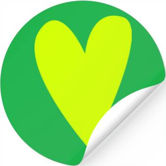 Discover Green heart Stickers