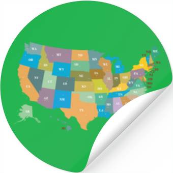 Discover US States Stickers