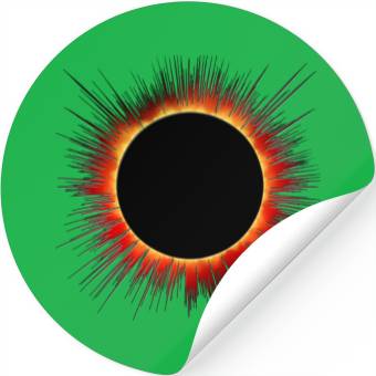 Discover Solar Eclipse Flare Burst Cartoon Stickers