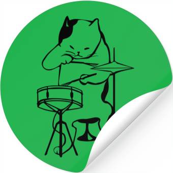 Discover cool drummer cat Stickers