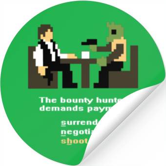 Discover Han and Greedo 8-Bit Stickers