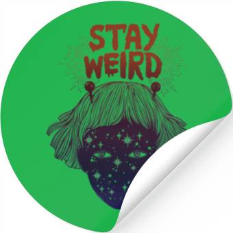 Discover Stay Weird Stickers
