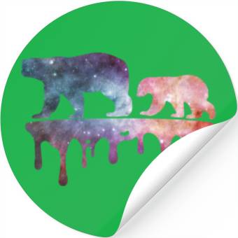 Discover Ice Bear in Space Stickers