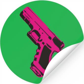 Discover Pink gun Stickers