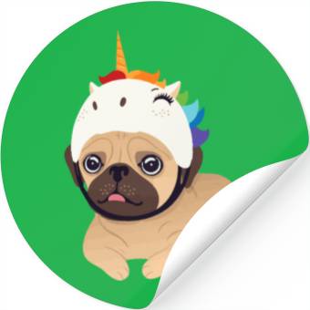 Discover unicorn pug Stickers