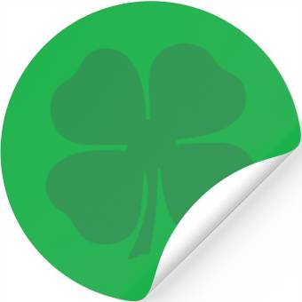Discover Green 4 Leaf Clover Solid Stickers