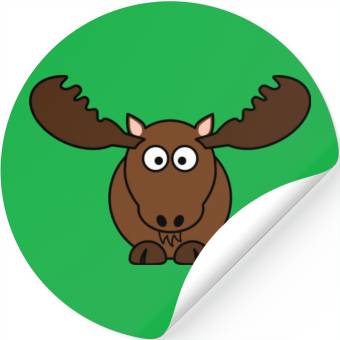 Discover Elk Deer Moose Head Hunter Comic Gift Present Stickers