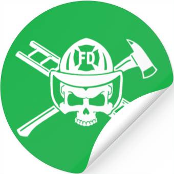 Discover Firefighter Crossbones Stickers