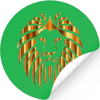 Discover Gold Lion Design Stickers