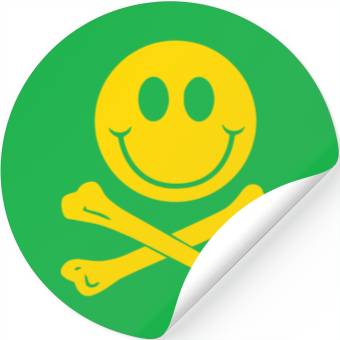 Discover Smiley Pirate Skull and Crossbones Stickers