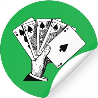 Discover Royal Flush Vintage Illustration Stickers