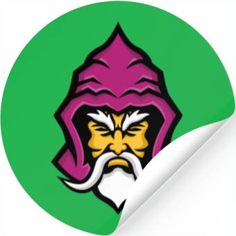 Discover Wizard Head Front Mascot Stickers