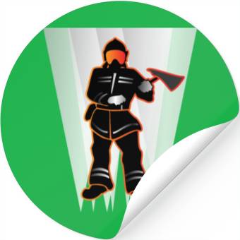 Discover fireman back service gift idea Stickers