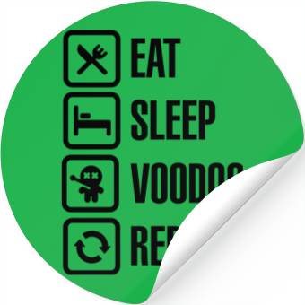 Discover Eat sleep voodoo repeat black magic voodoo doll Stickers