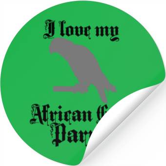 Discover grey parrot Stickers