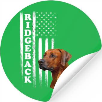 Discover Rhodesian Ridgeback Dog with US Flag Stickers