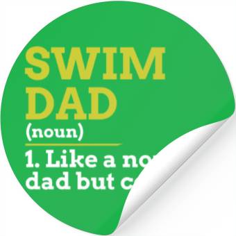 Discover Swim Dad Stickers