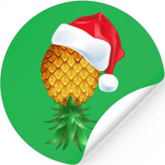 Discover Santa Hat Swinger Upside Down Pineapple Stickers