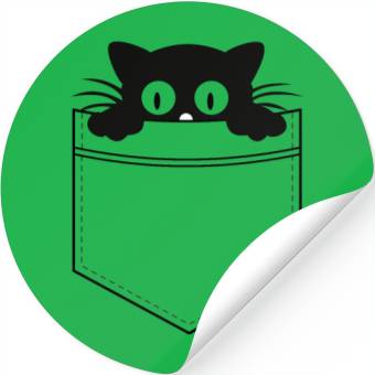 Discover Cat in a pocket Stickers