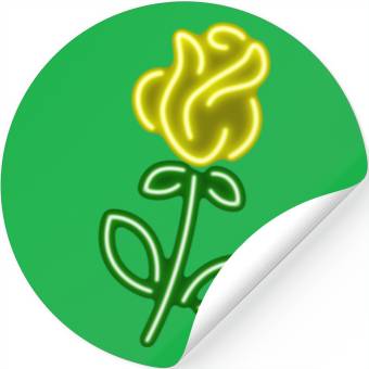 Discover Neon Rose - Yellow Stickers