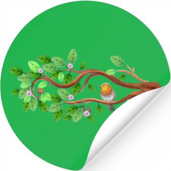 Discover tree flowers bird Stickers