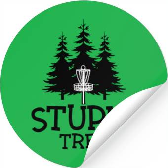 Discover Stupid Tree Disc Golf Stickers